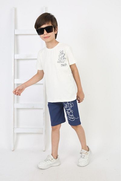 RAPAPA Boy's Cotton Lycra Full Fit Short Sleeve Shorts Set 3004-H