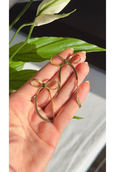 Opia JEWELRY - İtalyan Zincir Kurdele/Fiyonk Model Çelik Küpe