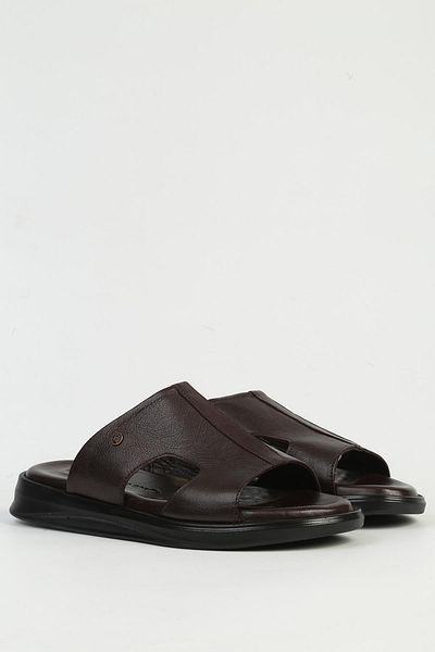 Pierre Cardin Genuine Leather Brown Men's Slippers Pc-7324