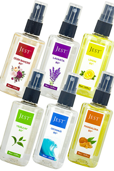 Jest 6'LI MİNİ SET KOLONYA (Okyanus-Yeşilçay-Mandalina-Lavanta-Çiçek Bahçesi-Limon)