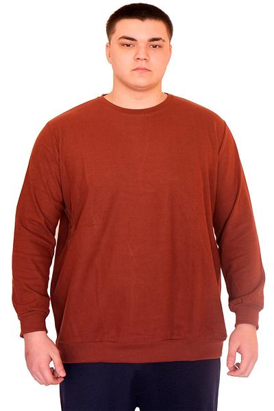 ModeXL Ανδρικό φούτερ με λαιμόκοψη - Mode XL, Plus Size, Χρώμα Τούβλου, Thessaloniki U24441