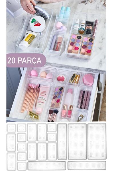 Bayev Cutie de bijuterii Bade 20 piese - Organizator pentru accesorii și cosmetice pentru machiaj