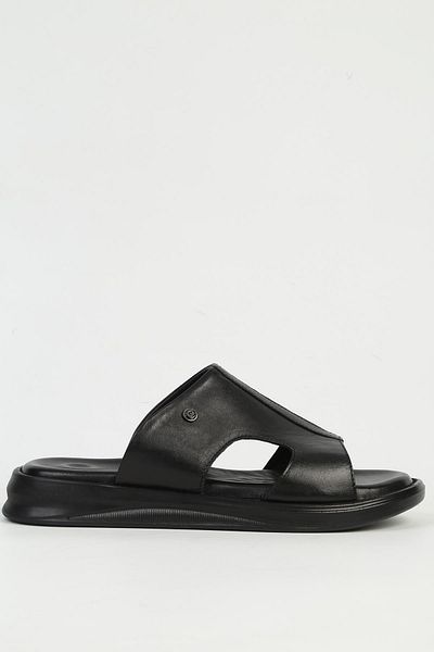 Pierre Cardin Genuine Leather Black Men's Slippers Pc-7324