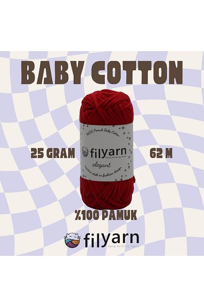Filyarn 25 γραμμάρια Oeko-tex Certified Baby and Vest νήμα - Πλεκτό στο χέρι βαμβακερό νήμα