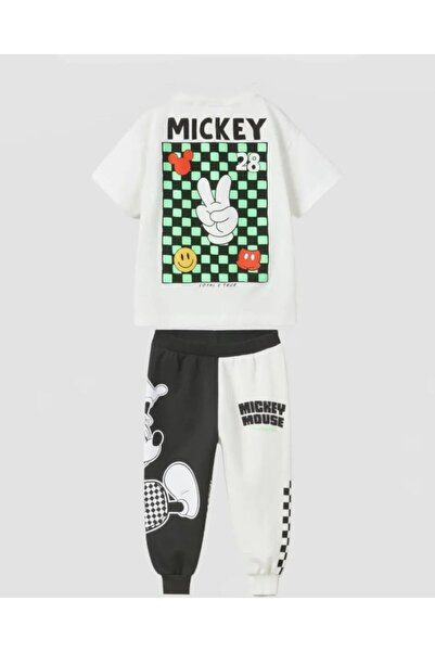 MANCY Kockasti Miki Maus Štampani letnji Unisek dečiji set - Majica Trenerka Set