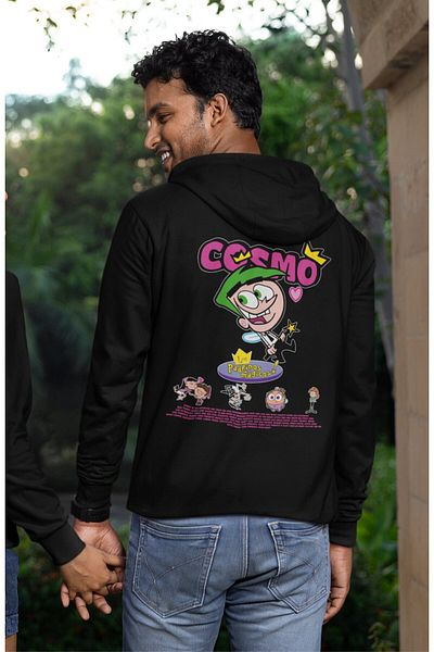 Fuddy Moda Unisex Oversize Cosmo Hooded Sweatshirt - Lover Couple Themed Hoodie