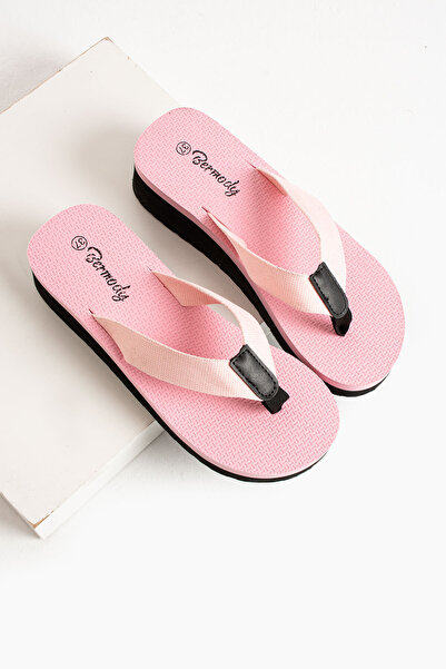 MÜJERİL'S Beach Women's Platform Wedge Heel Fabric Flip Flops Pool Sea Beach Slippers