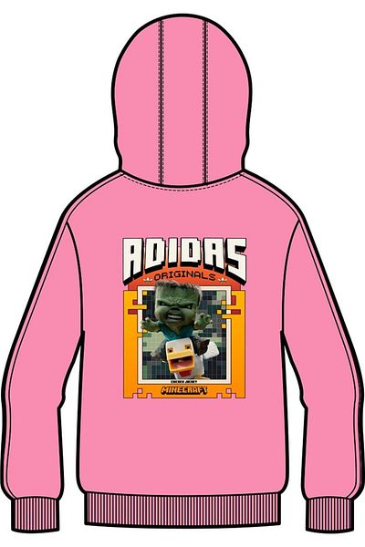 adidas Kids Pink Sweatshirt Gfx Fz Hoodie Jz9933