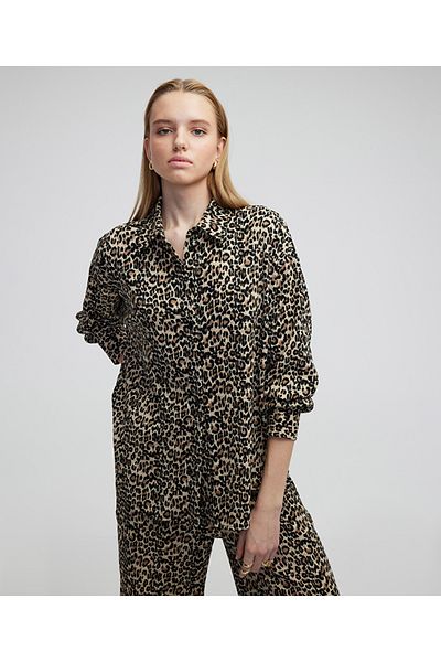 MISS IPEKYOL LEOPARD PATTERN SHIRT