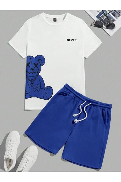 MANCY Дитячий комплект з шортами та футболкою з принтом ведмедика