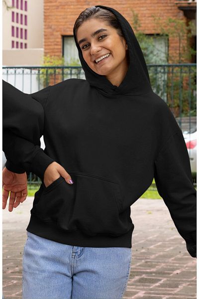 Fuddy Moda Unisex Oversize Spider-Girl Hooded Sweatshirt - Lover Couple Themed Hoodie