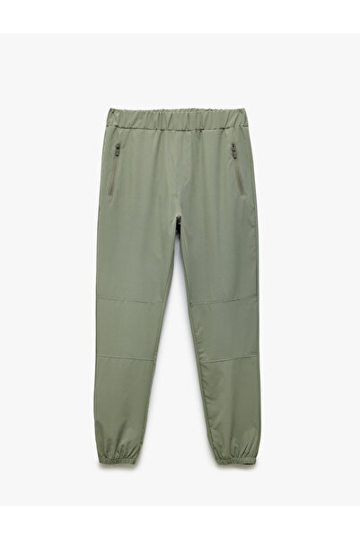 Koton Αλεξίπτωτο υφασμάτινο Jogger Sports Sweatpants με λεπτομέρεια τσέπης με φερμουάρ και ελαστική μέση