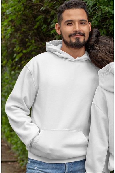 Fuddy Moda Unisex Oversize Hooded Sweatshirt - Lover Couple Themed, Back Printed Hoodie