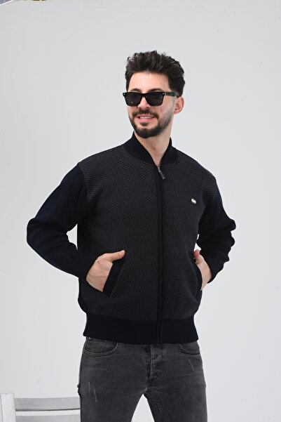 HEDEFNUR TEKSTİL Lacivert Erkek Baba ve Orta yaş Triko Örgü İçi Astarlı Akril...