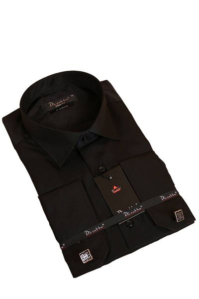 Dicotto Ανδρικό πουκάμισο Extra Long Sleeve Black Micro Slim Fit - 197-6