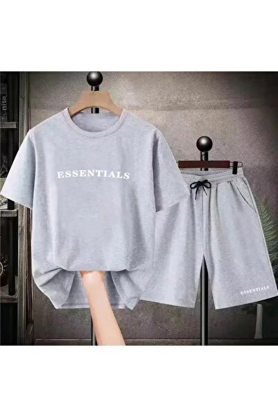 MANCY Kids Essentials Printed Oversize Crew Deck Shorts Tricou Partea Inferio...