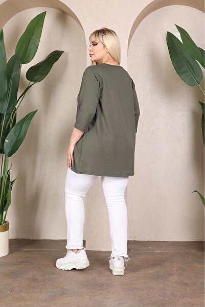 EMEZ Χακί μπλούζα με μανίκια τριών τετάρτων