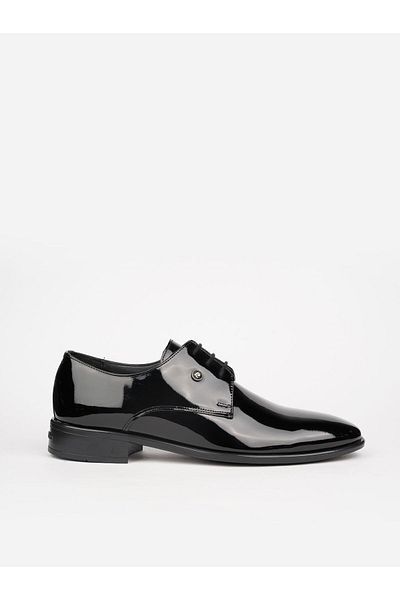 Pierre Cardin Pantofi de mire pentru bărbați - Piele Lacuită Neagră PC-7030