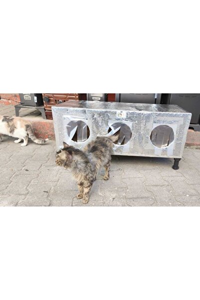 narım Kedi evi kedi yuvası kedi barınağı %100 su soğuk ve kar karumalı ayaklı 3 bölmeli 90x40x36cm