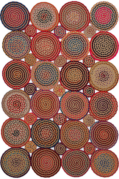 Halımax Milda 03 Jüt Kilim Hasırlı El Örgüsü Renkli Dikdörtgen Jüt Halı