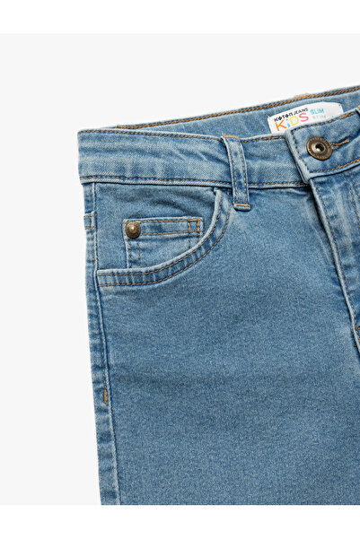 Koton Pamuklu Cep Detaylı Slim Fit Denim Şort