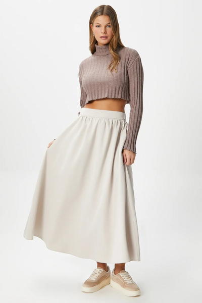 My Blog Πέτρινη μακριά φούστα Lola με φερμουάρ - 1206