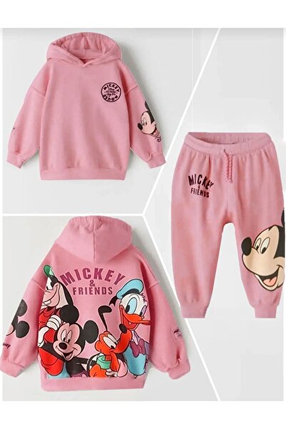 MANCY Dečiji set sa kapuljačom Mickey Mouse, roze boje