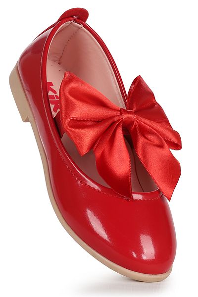KARAMAZI Karamazı Kids Tari Patent Leather Bow Elastic Girls' Ballerina Shoes