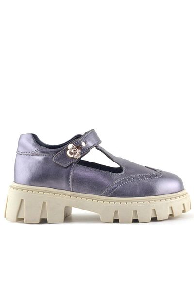 Rakerplus Pantofi casual pentru fete din piele naturală Platinum Cream Sole Flower Detailed