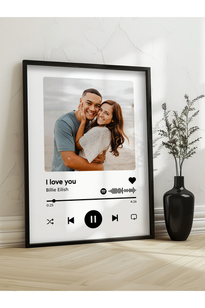 STARYUNA Spotify tablo, kişiye özel hediye, çerçeveli fotoğraf tablo, sevgili...