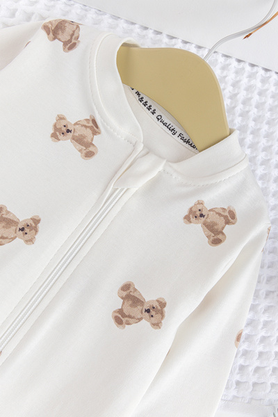 Babymod 100% Cotton Baby Girl and Boy Jumpsuit with Teddy Bear