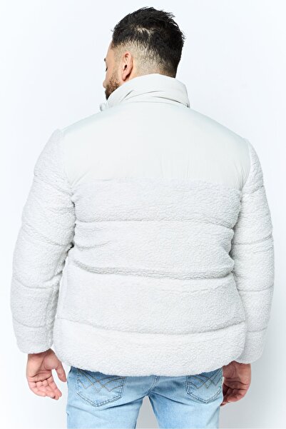 Ellesse Men Brand Logo Padded Puffer Jacket, Light Grey