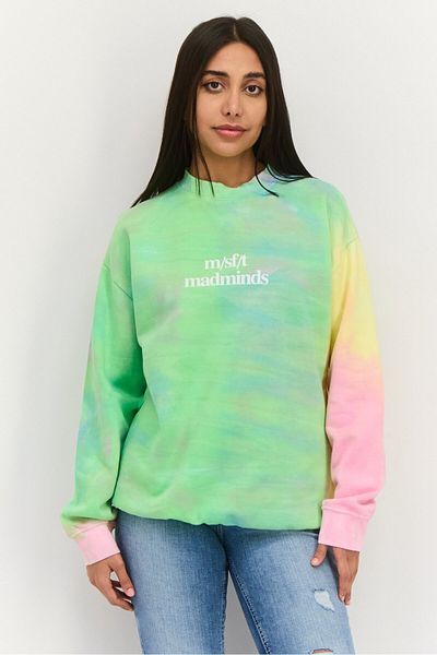 Misfit Women Crew Neck Tie Dye Print Long Sleeves Sweatshirt, Multicolor