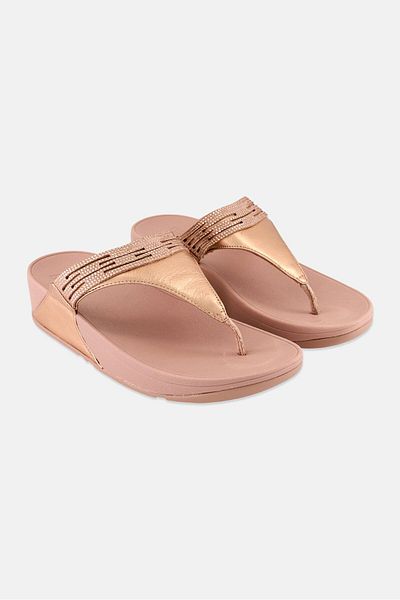 Fitflop Women Lulu Lasercrystal Slip On Sandals, Peach