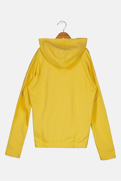 Cool Club Kids Girl Embroidered Hooded Sweatshirt, Yellow