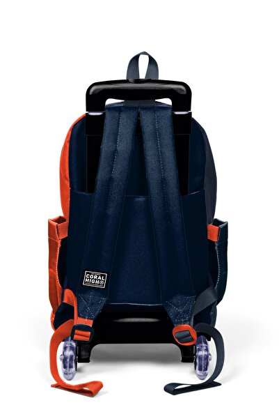 Coral High Kids Renkli Çizgili Üç Bölmeli Çekçekli Okul Sırt Çantası 23982