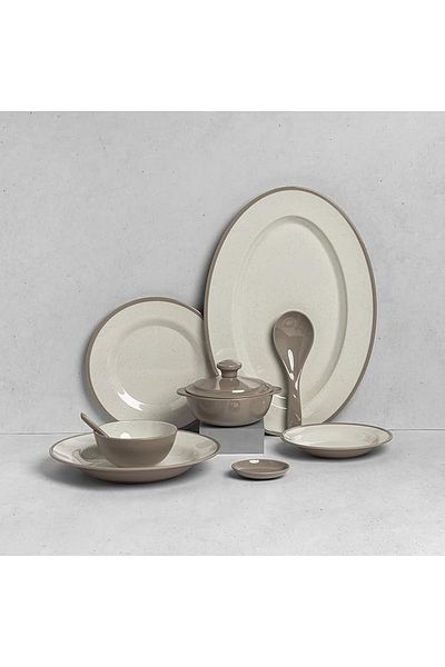 cc bin shihon Premium Melamine Dinner Set 40 Pieces Service for 6 Melamine Plates Set Healthy Melamine Dinner Set