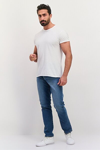 GAP Men Straight Taper Fit Washed Stretchable Denim, Blue