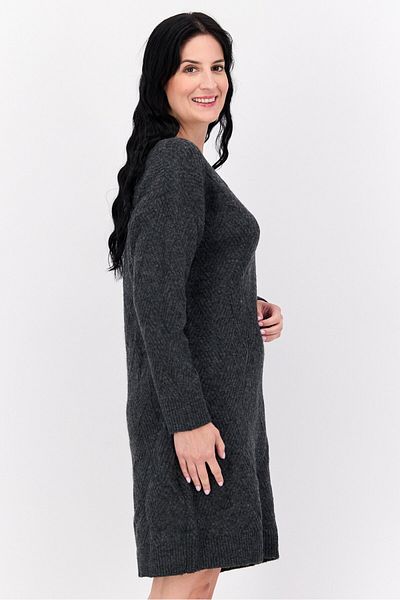Black Tape Women Plus Size Textured Casual Mini Dress, Charcoal