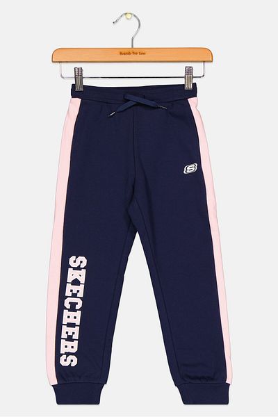 SKECHERS Kids Girl Sportwear Fit Brand Logo Training Sweatpants, Navy