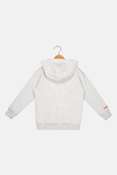Keith Haring Kids Boy Hooded Neck Long Sleeve Graphic Sweatshirt, Grey