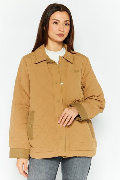 Lacoste Women Quilted Puffer Jacket, Tan