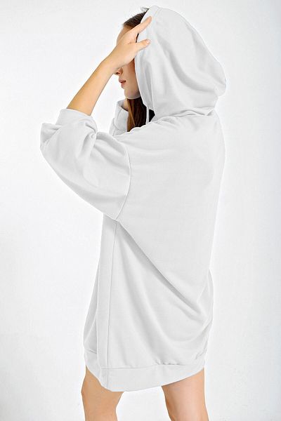 Bigdart 4125 Φόρεμα φούτερ oversize - Λευκό