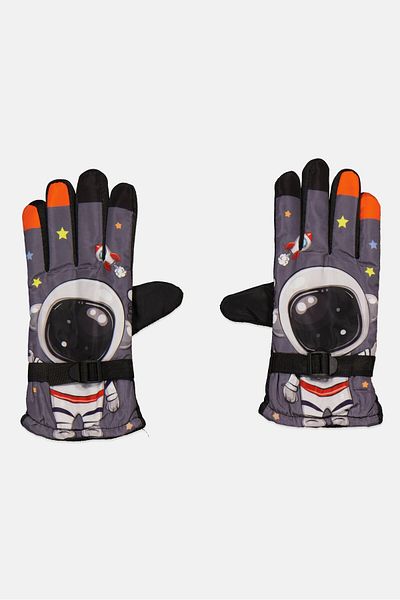 Royal Deluxe Kids Girl Sherpa Lined Adjustable Buckle Snow Ski Gloves, Assorted