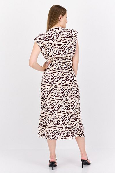 Scotch & Soda Women Allover Print Sleeveless Midi Dress, Cream