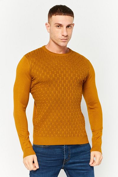 Sorbino Men Crew Neck Long Sleeves Heather Sweatshirt, Brown