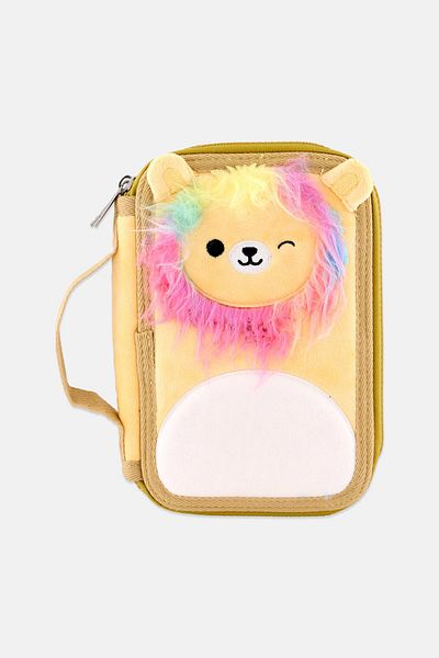 Squishmallows Kids Girl Embroidered Pencil Case 22  H x 16  L x 3 W cm, Yellow Combo