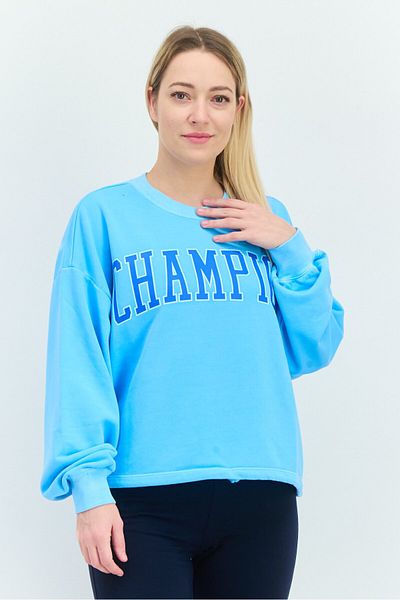 Champion Women Custom Fit Long Sleeves Outdoor Sweatshirt, Blue