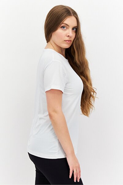 Reebok Women Sportswear Fit Short Sleeves Training Top, Off White