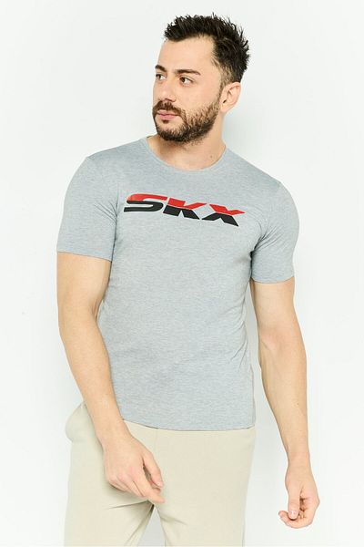 SKECHERS Men Sportswear Fit Short Sleeve Outdoor T Shirt, Grey